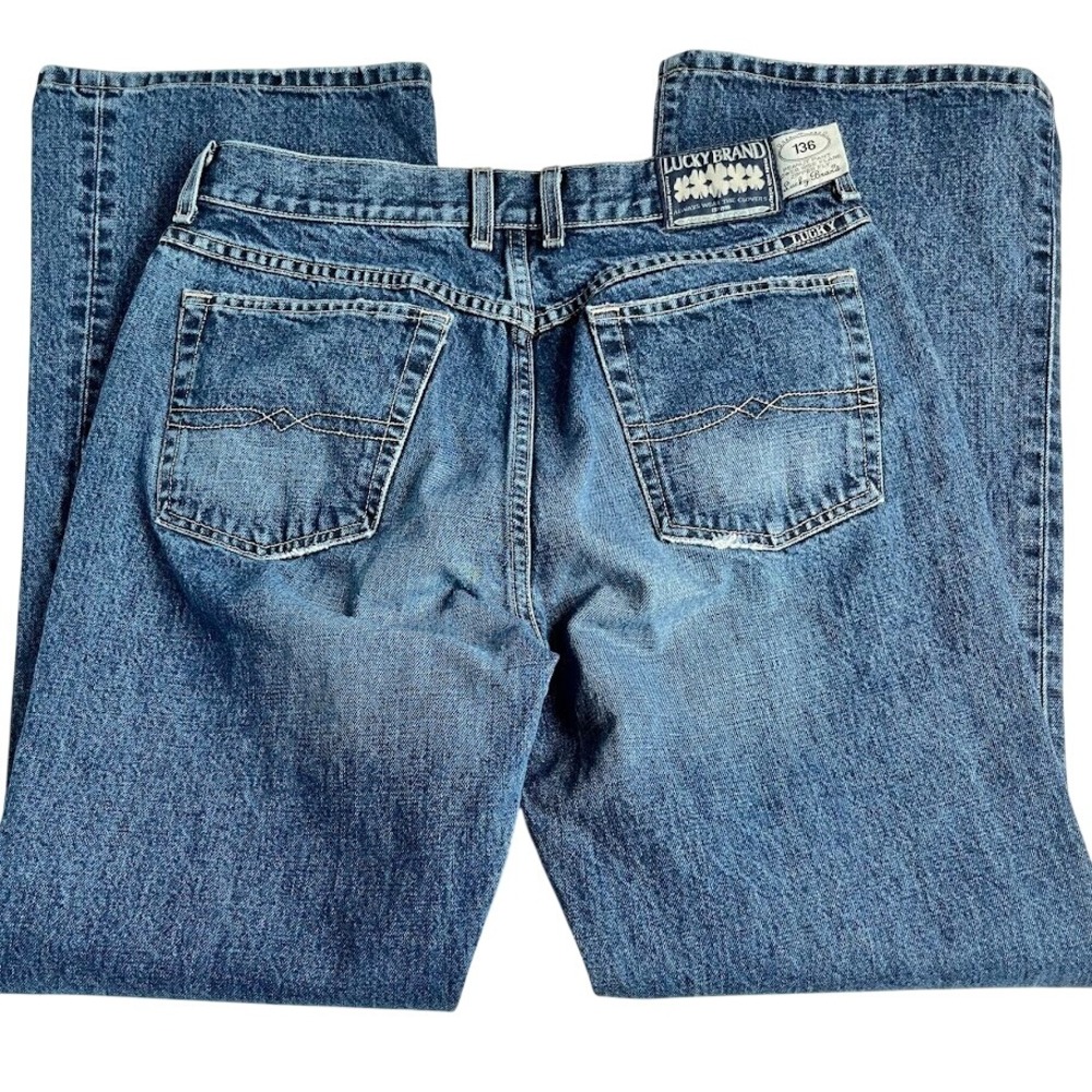 Vintage Lucky Brand 136 Peanut Pant Women's 14 Blue Flare Low Rise Jeans USA - Picture 2 of 12